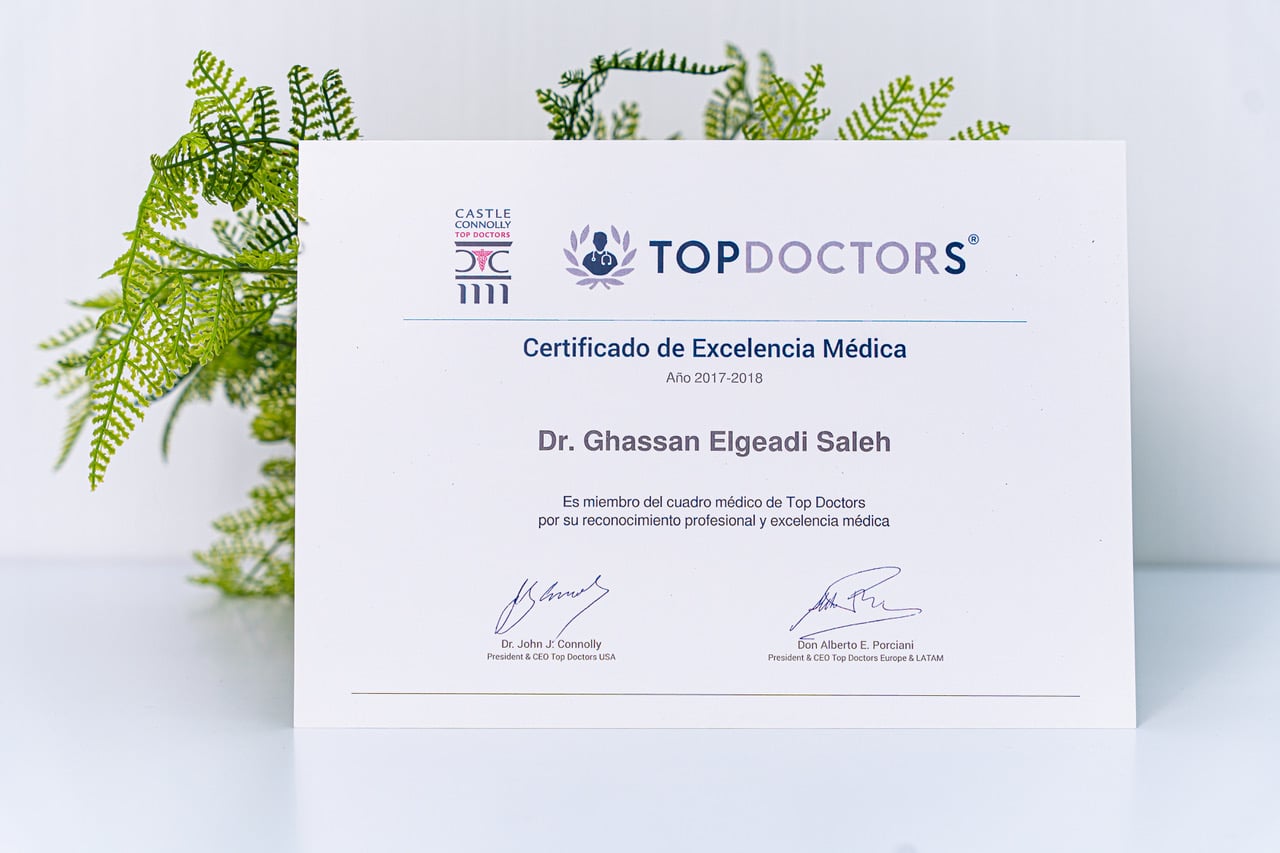 Certificado de Excelencia Médica TOP DOCTORS 2017-2018